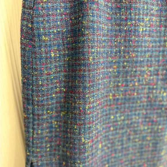 Vintage Pendleton Skirt Size 16 Midi Tweed A Line 100% Wool Academia Blue Pink - Picture 3 of 6